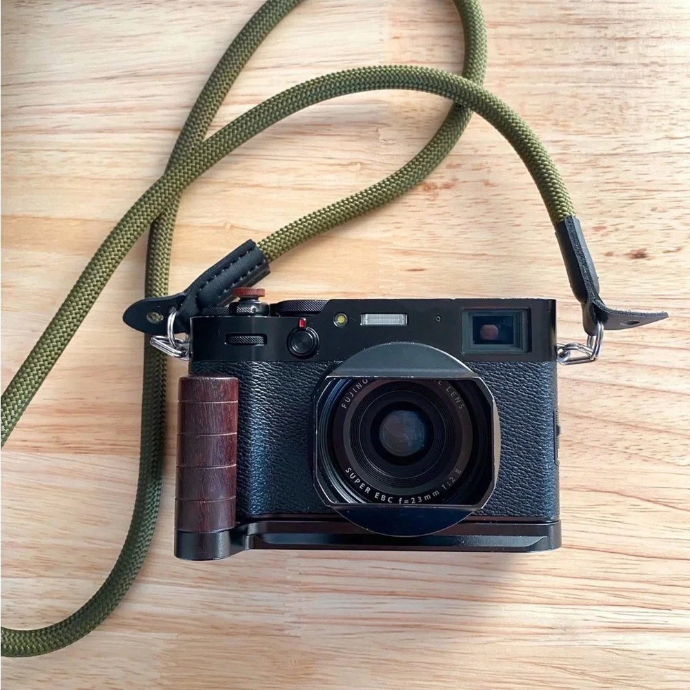 Fujifilm Black Camera with Olive Strap